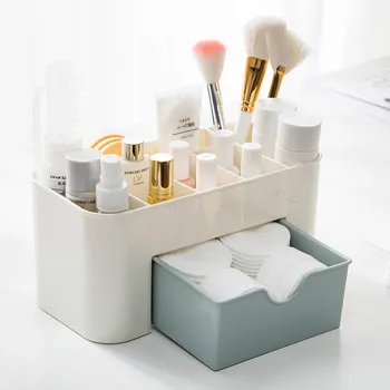 Plastové make-up Organizátor make-up Štetec skladovací Box so Zarážkou Bavlnenou handričkou Stick Skladovanie Prípade Hot