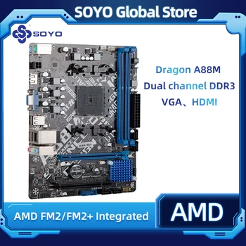 SOYO Úplné Nové AMD A88M-PVH Doske Dual-Channel DDR3 RAM, Integrovaná Grafika Doske Podporuje procesory AMD FM2/FM2+CPU Série