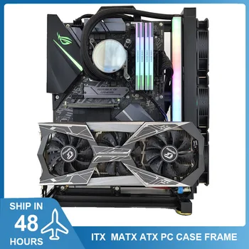 Mini ITX Hráč Skriňa MATX Otvoriť skrinku Počítača Rám DIY Tvorivé Rack PC ATX Vzduchu/Vody Chladič MOD Ploche Herné Podvozku