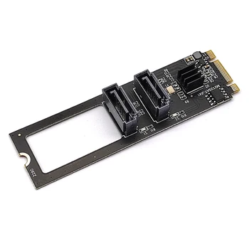 M. 2 NVME na SATA 3.0 6Gb Rozširujúca Karta Adaptéra M. 2 Key-M PCIE NVME 2 Port SATA3.0 Stúpačky Karty Converter JMB582 PCI-E 3.0 Čip