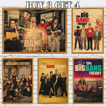 Big Bang Theory Klasický Televízny Seriál Plagát Kraft Papier Tlač Vintage Poster Domova Stenu S Wall Art
