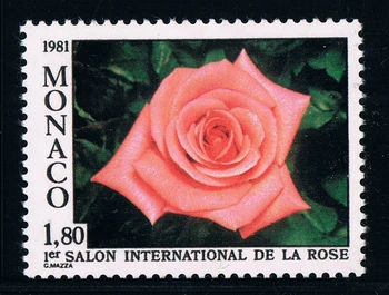 1Pcs/Nastaviť Nové Monako Post Pečiatka 1981 Medzinárodný Ruže Kvet Výstava Známok MNH