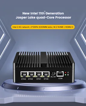 pfSense Firewall Mäkké Router N5105 N5100 4x Intel i225-V B3 2,5 G LAN 2xDDR4 NVMe bez ventilátora Mini PC ako hdmi2.0 DP AES-NI OPNsense ESXi