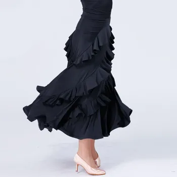 plus veľkosť čierne sála sukne ballroom dance sukne valčík šaty flamenco sukne sála šaty žien sála praxi nosenie