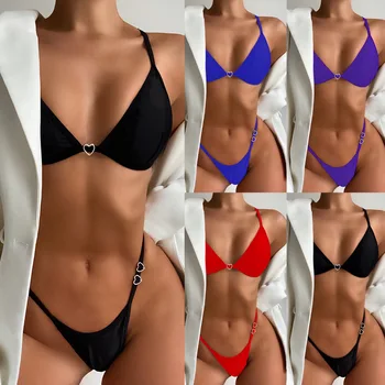 Láska Pevné Mikro Tangá Plavky Samostatné Sexy Plavky Ženy 2022 Bikini Push Up Plavky Taveného Vysoký Pás Plávanie Pláži Nové