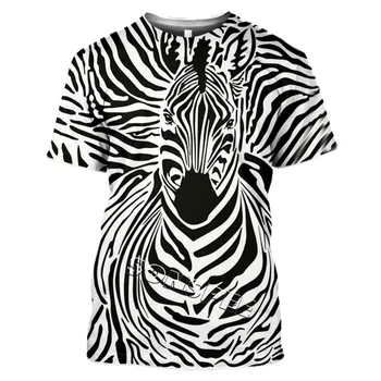 Harajuku streetwear zebra tlačiť T-shirt žena 3D lev vytlačiť T-shirt tiger T-shirt príležitostné letné polyester materiál