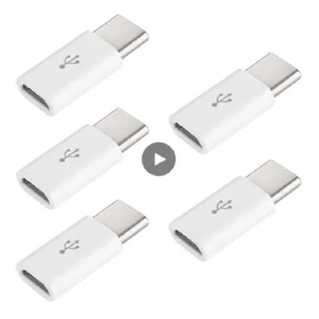 5 KS Malých Micro USB-Typ C-C, USB 3.1 Adaptér Converter Údaje Plnenie Pohodlné, Praktické Pre Chytrý Mobilný Telefón 2 Farby