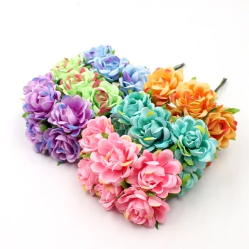 60pcs vysoká kvalita umelých kvetov hodváb ruže kytice, svadobné dekorácie diy veniec darčeka Scrapbooking plavidlá falošné kvet