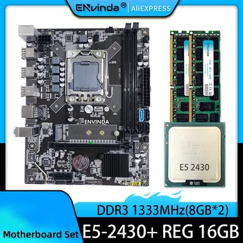 ENVINDA E5-1356 Doske LGA 1356 Set S Xeon E5 2430 Procesor CPU 16 GB alebo 8 gb*2 DDR3 ECC REG RAM Pamäte PC3 Auta 10600