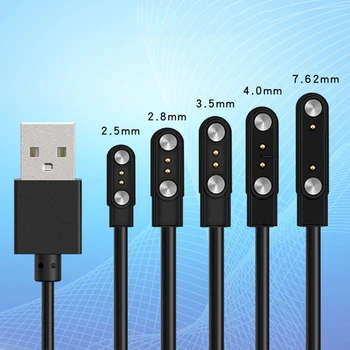 2 Pin Silné Magnetické nabíjací Kábel USB Nabíjanie Line Kábel Lano Čierna, Biela Farba, Kompatibilný so Smart Hodinky Univerzálne