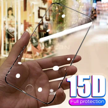 15D Ochranné Kalené Sklo Pre iPhone 6 6 7 8 Plus Screen Protector Mäkké Hrany Zaoblené Pre iPhone XR XS 11 12 Pro MAX 12 mini