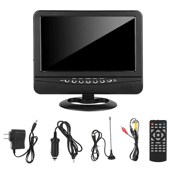 Prenosný 9 Palcový Auto Analógový TV Prehrávač LCD Farebný Displej Rádio Mini Digital Široký Pozorovací Uhol Video Prehrávač Monitor