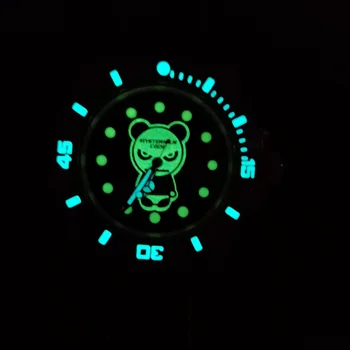 MysteriousCode pánske Hodinky Titanium Potápačské Hodinky Panda Dial Super Svietivý Nh35 Automatickom Vietor Mechanické náramkové hodinky