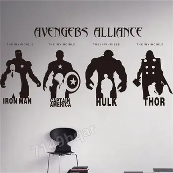 Marvel Domova Iron Man Avengers Hulk Kapitán Amerika Chlapec, Spálňa, Obývacia Izba Vinyl Vymeniteľné Detská Izba Stenu, Nálepky Z39
