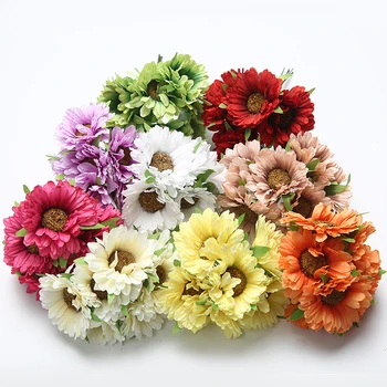 6pcs 5CM ručné gerbera umelý kvet Pre domov, záhradu nevesta svadobné dekorácie DIY garland materiál zápisník falošné kvet