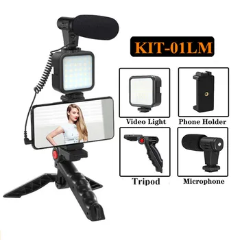 Nové Profesionálne Vlogging Video Streľba Súpravy s Mini Statív Bluetooth Selfie Ovládanie pre SLR Fotoaparát Smartphone Nahrávanie
