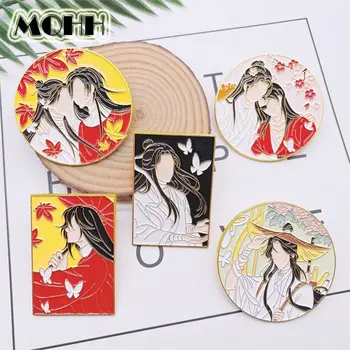 Nebo Úradníkov Požehnanie Anime Odznak WomanTian Guan Ci Fu Xie Lian Hua Cheng Brošňa pre Ženy TGCF Ornament Roztomilý Accesorios