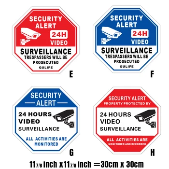 Bezpečnostné Upozornenia CCTV kamerový Známky Vonkajšie Vnútorné Octagon Majetku Podniku Hliníkové Reflexné Upozornenie 2ks