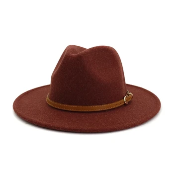 Vlnené čiapky pre mužov a ženy, páry jazz klobúky jeseň a v zime tvorbu fashion wild teplý byt brimmed klobúk