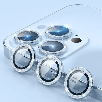 KEBISS Luxusný Lesk Diamond Objektív Fotoaparátu Chránič Pre iPhone 13 12 Pro Mini Max Kovový Krúžok Objektívu Sklo Pre iPhone 11 Pro Max