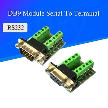 DB9 Samec Samica Adaptér Signály Terminálu Modul RS232 Sériové K Terminálu Konektor DB9