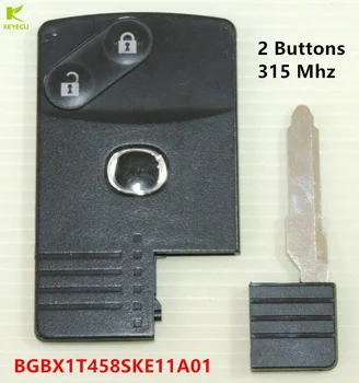 KEYECU Originálne OEM Smart Card Diaľkové Tlačidlo 2 Tlačidlá 315MHz 4D63 pre MAZDA CX9 CX7 20072008 2009 BGBX1T458SKE11A01 Vložte Žiletku