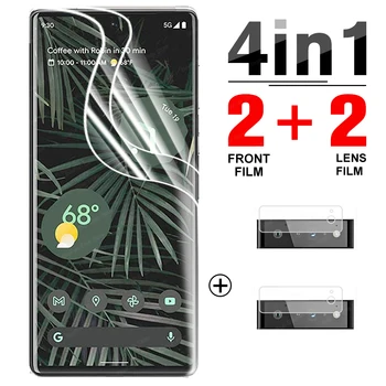 4 v 1 Hydrogel Film pre Google Pixel 6 Pro Screen Protector Ochranná fólia Pre Pixel 6 Pixel6 Pro 6Pro bezpečnosti film nie sklo
