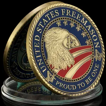 Spojené Štáty Freemason Suvenír Mince Vojenské Freemason Obrancov Freemason Zberateľskú Darček pozlátená Pamätná Minca