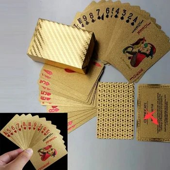 Nepremokavé Plastové PVC Gold Luxusné Zlaté Fólie Poker Dolár Tlač Plastových Magic Nepremokavé Karty Party Poker Hry Dodávky