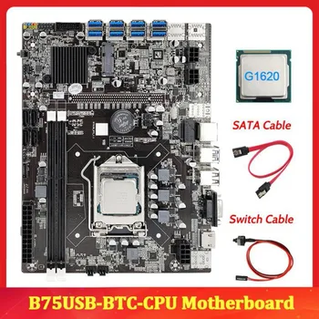 B75 BTC Ťažba Doske+G1620 CPU+SATA Kábel+Switch Kábel LGA1155 12*PCIE Na Podporu rozhrania USB 2*B75 DDR3 USB BTC Doska