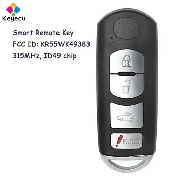 KEYECU Inteligentné Diaľkové Ovládanie Auta Kľúč S 3+1 4 Tlačidlá 315MHz pre Mazda 6 2009 2010 2011 2012 2013 Fob FCC ID: KR55WK49383