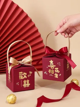Čínsky štýl, svadobné Špeciálne papier candy box svadobné darčeky pre hostí so suvenírmi candy balenie box 2022new