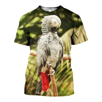 Vták Papagáj Papagáj T-shirt Grafické Láska Zviera 3D Vytlačené Unisex Zvieratá Letnej Pohode Zhora Streetwear Tees t-shirt Dropship