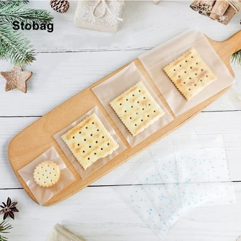 StoBag 100ks Matné Plastové Cookies Balenie Vrecia samolepiace Malé Pečenie Biscuit DIY Tortu Candy Christmas Láskavosti Svadbu
