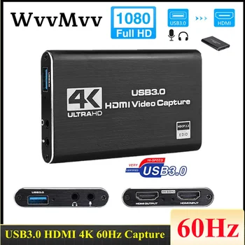 USB3.0 Capture USB HDMI 4K60Hz Zachytávanie Videa HDMI USB digitalizačné Karty hardvérový kľúč Hry prenos Live Stream Vysielania MICinput
