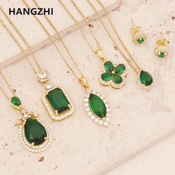 HangZhi 2022 Nový Vintage Náhrdelník Pre Ženy Zirkón Drop Prívesok Náhrdelník Kamienkami Crystal Clavicle Reťazca Šperky
