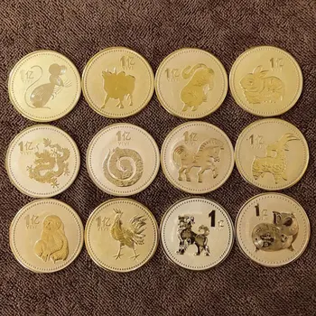 12 Zverokruhu Pamätné Medailónky Mince Obchod So Starožitnosťami Pamätné Mince Čínsky Štýl Zvieratá Mince Kolekcie Home Decor
