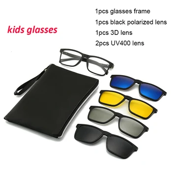 Optické Deti Okuliare, Rám TR90Glasses Deti Flexibilné Deti Okuliare dioptrické Okuliare S Magnetickým klipom Na slnečné Okuliare 3D Okuliare
