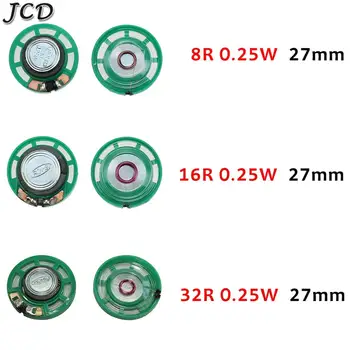 JCD 1PCS Nové Zelené Ultra-tenký Mini reproduktor 32 16 8 ohmov 0.25 w 0.25 W 32R 16R 8R Priemer reproduktora 27MM 2.7 CM