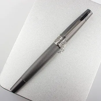 luxusné Caneta kovovo sivý Pero Roller Podpis Pero Krásny Strom Textúra 0,5 mm Bod Písanie Darček Pero pre Obchodných Domov