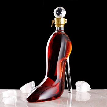 350 ML Vysoké Podpätky Tvar Decanter Luxusné Crystal Červené Víno, Šampanské, Brandy Okuliare Decanter Fľaša Bar, nočný klub Pitie
