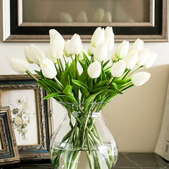 5 ks/veľa Živé Tulipány Umelé Kvety Domov Dekoratívne Kytice Multicolor Tulipán pre Svadobné Rozloženie Dekorácie Falošné Kvet