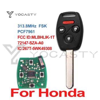 YOCASTY 313.8 MHz 4 Tlačidlo Diaľkového Auto príveskom, na Honda Accord Občianske EX SI Hybrid s PCF7961 Čip MLBHLIK-1T N5F-S0084A Nie Známky