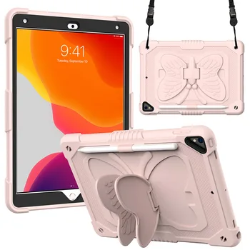 Shockproof puzdro pre iPad mini6 pre ipad9.7 pre ipad 10.2 Motýľ Tablet Kryt s popruhom cez rameno, Pero Slot Stojan Shell