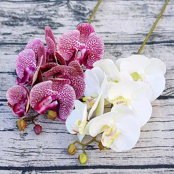 1 Zväzok（6 Hláv） Plastové Motýľ Orchidea Vázy pre Domova Svadobné Dekoratívne Rastliny Vianočné Darčeky Box Umelé Kvety