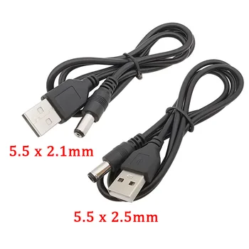 USB DC Predlžovací Kábel USB 2.0 Typu A Samec na 5.5 x 2.1/2,5 mm DC Napájací Konektor 5.5*2.1 mm/2,5 mm Elektronika Nabíjanie Kábel