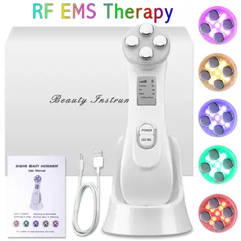 RF EMS Terapia Tváre Farby Fotón Liečba LED Krásu Svetla Kože Zdvíhacie Utiahnite Facial Anti Wrinkle Microcurrent Zariadenie SPA