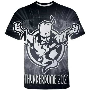 Thunderdome 3D T-shirt Mužov Letné Krátke Rukáv Tričko Hardcore Sprievodca Logo T Shirt Muž Bežné Harajuku O-neck Tee Topy Camiseta
