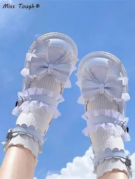 Japonský Kawaii Sladké Sandále Ženy Luk Lolita Stspoločnosťou Yle Elegantné Mary Janes Topánky Pracky Dizajn Kolo Prst Roztomilej Príležitostné Letné Topánky 2022