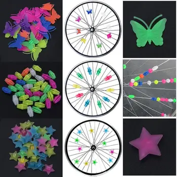 Horúce 36 ks Plastových Multi-farebné Plastové Bicykli Cyklus Kolesa Hovoril Hviezdy Korálky Ornament Deti, Požičovňa Dekor MTB Bicykel